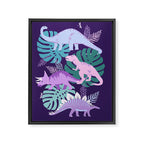 Jungle Dinosaur - Purple Framed Canvas Print Gallery Image 6