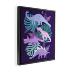 Jungle Dinosaur - Purple Framed Canvas Print Gallery Image 2