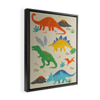 Jurassic Dinosaurs in Primary Colors Framed Canvas Print Gallery Image 2