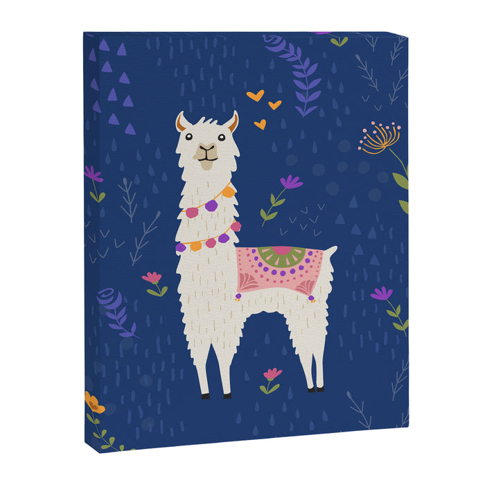 Llama on Blue Canvas Print Gallery Image 1