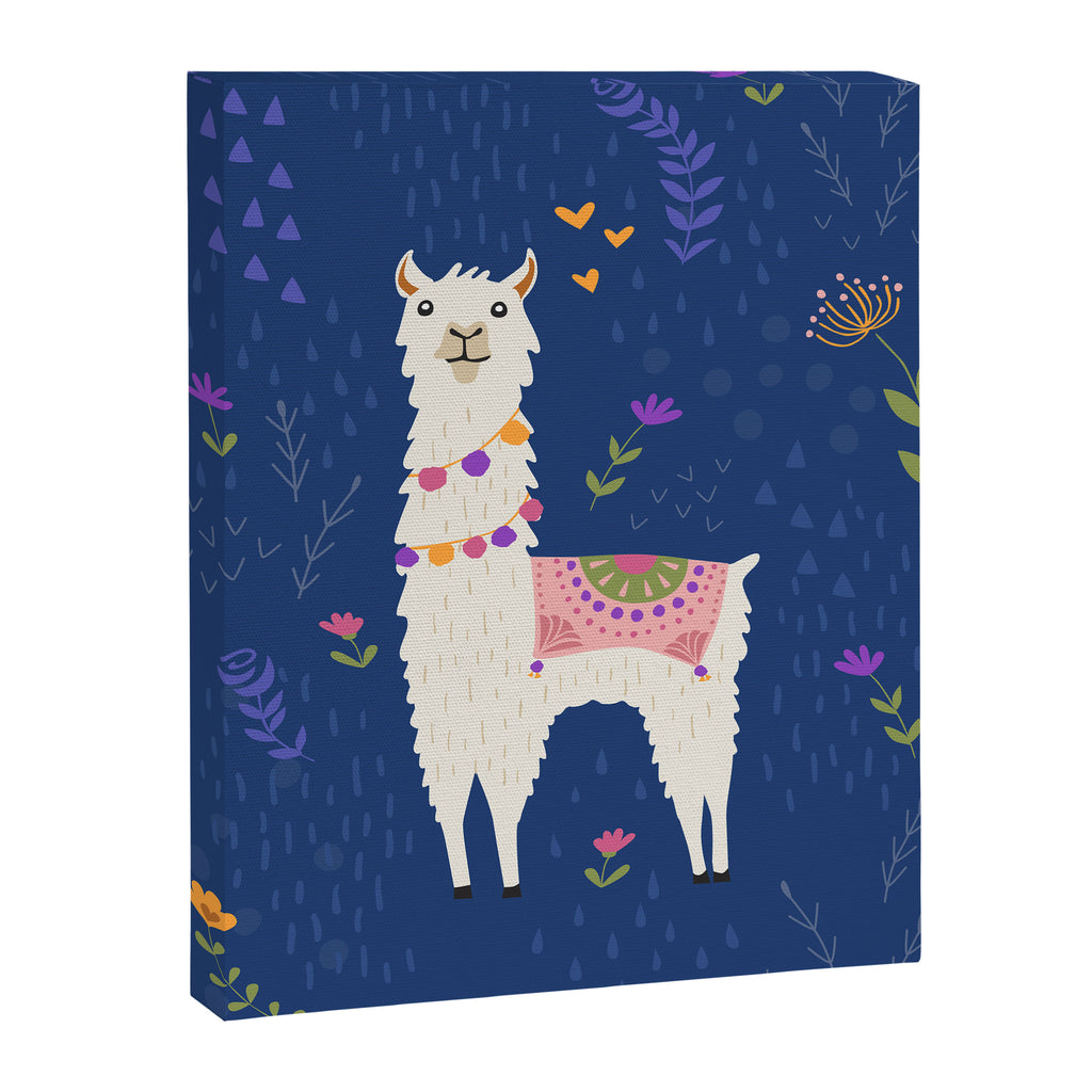 Llama on Blue Canvas Print Gallery Image 6