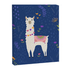 Llama on Blue Canvas Print Gallery Image 6