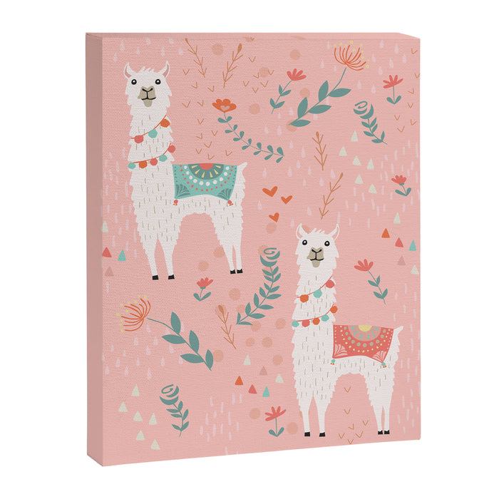 Lovely Llama on Pink Canvas Print Gallery Image 1