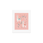Lovely Llama on Pink Art Print Gallery Image 1