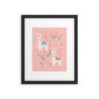 Lovely Llama on Pink Framed Art Print Gallery Image 5