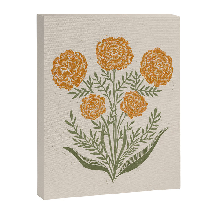 Marigold Block Print Canvas Print Gallery Image 1