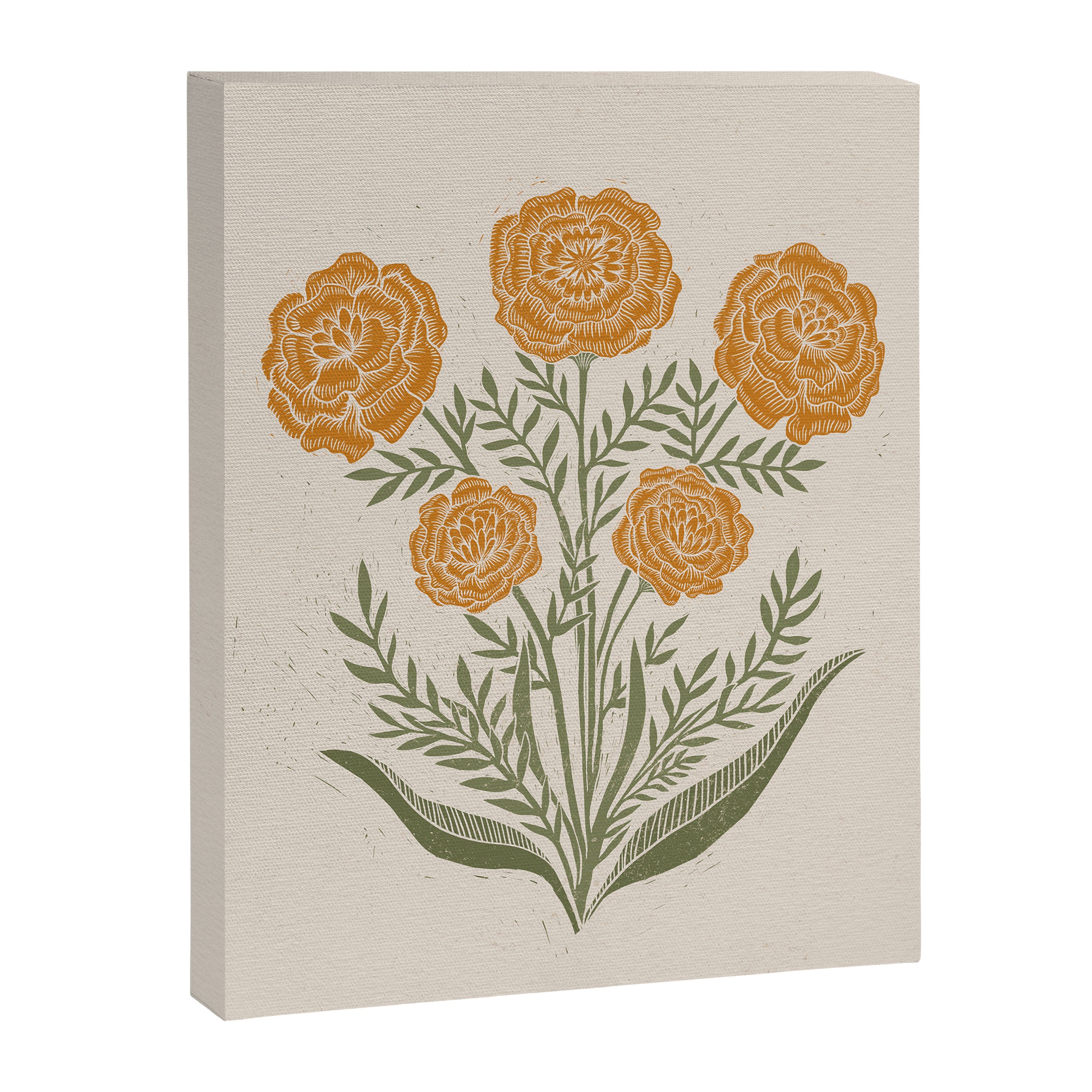 Marigold Block Print Canvas Print Gallery Image 6