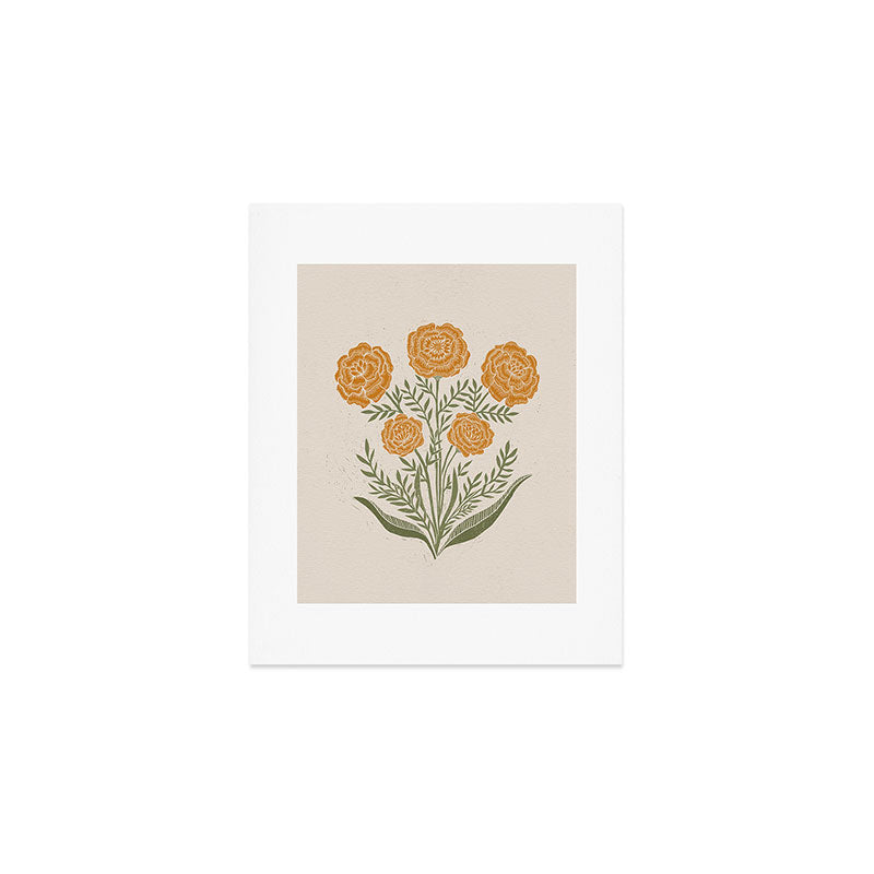 Marigold Block Print Art Print