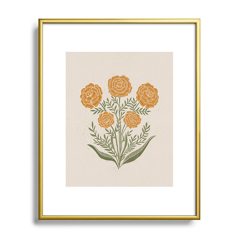 Marigold Block Print Framed Art Print Gallery Image 89