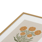 Marigold Block Print Framed Art Print Gallery Image 3