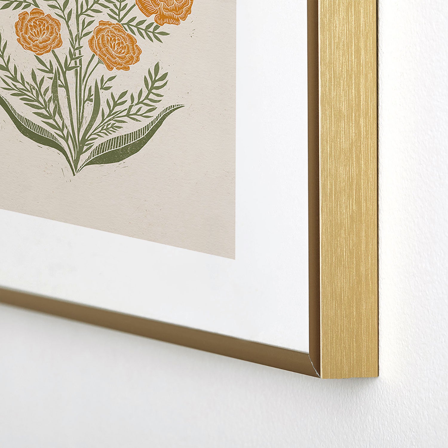 Marigold Block Print Framed Art Print Gallery Image 4