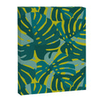 Monstera Leaves in Teal Canvas Print Gallery Image 6