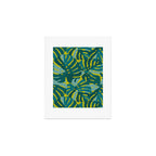 Monstera Leaves in Teal Art Print Gallery Image 1