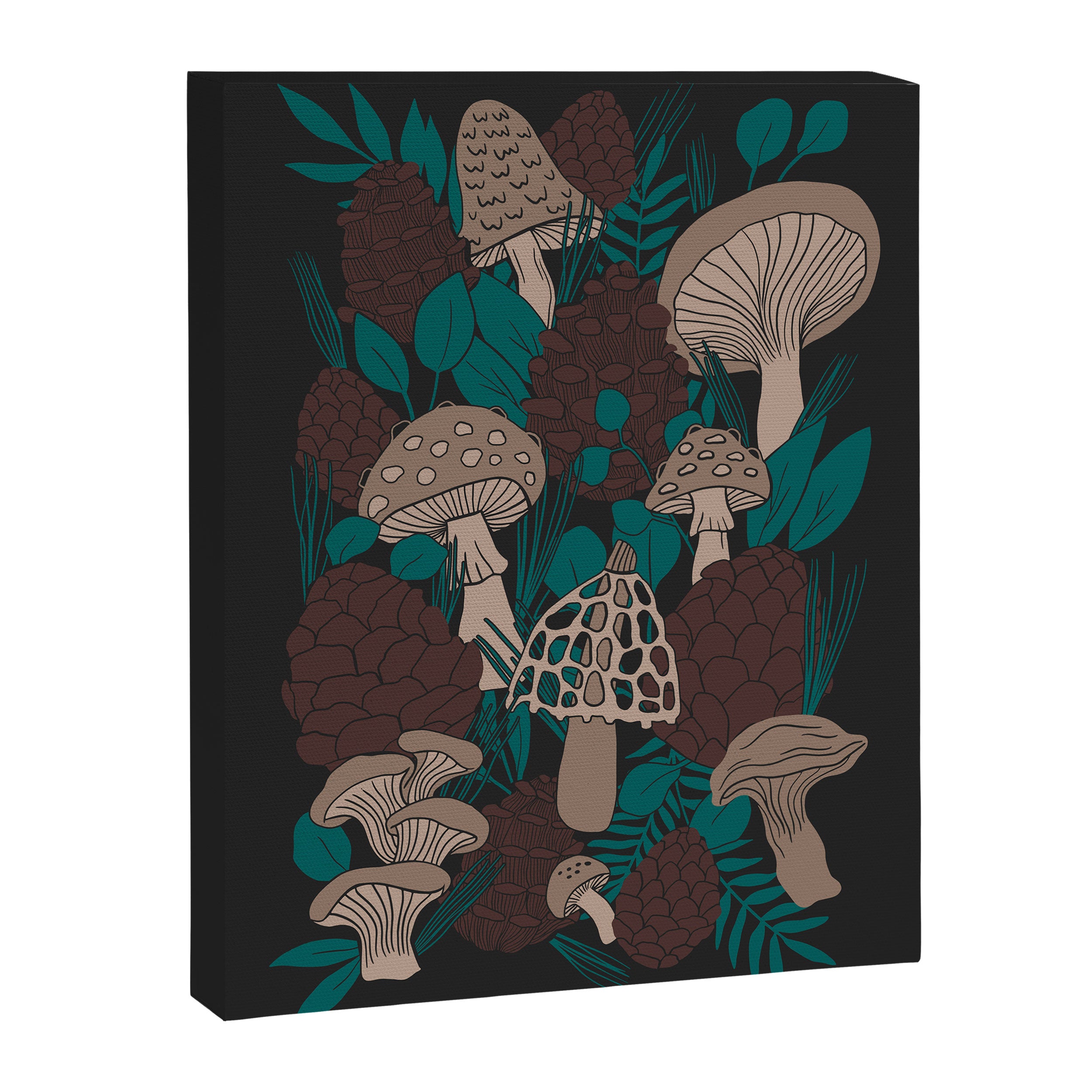 Moody Mushrooms and Pinecones Canvas Print Gallery Image 8