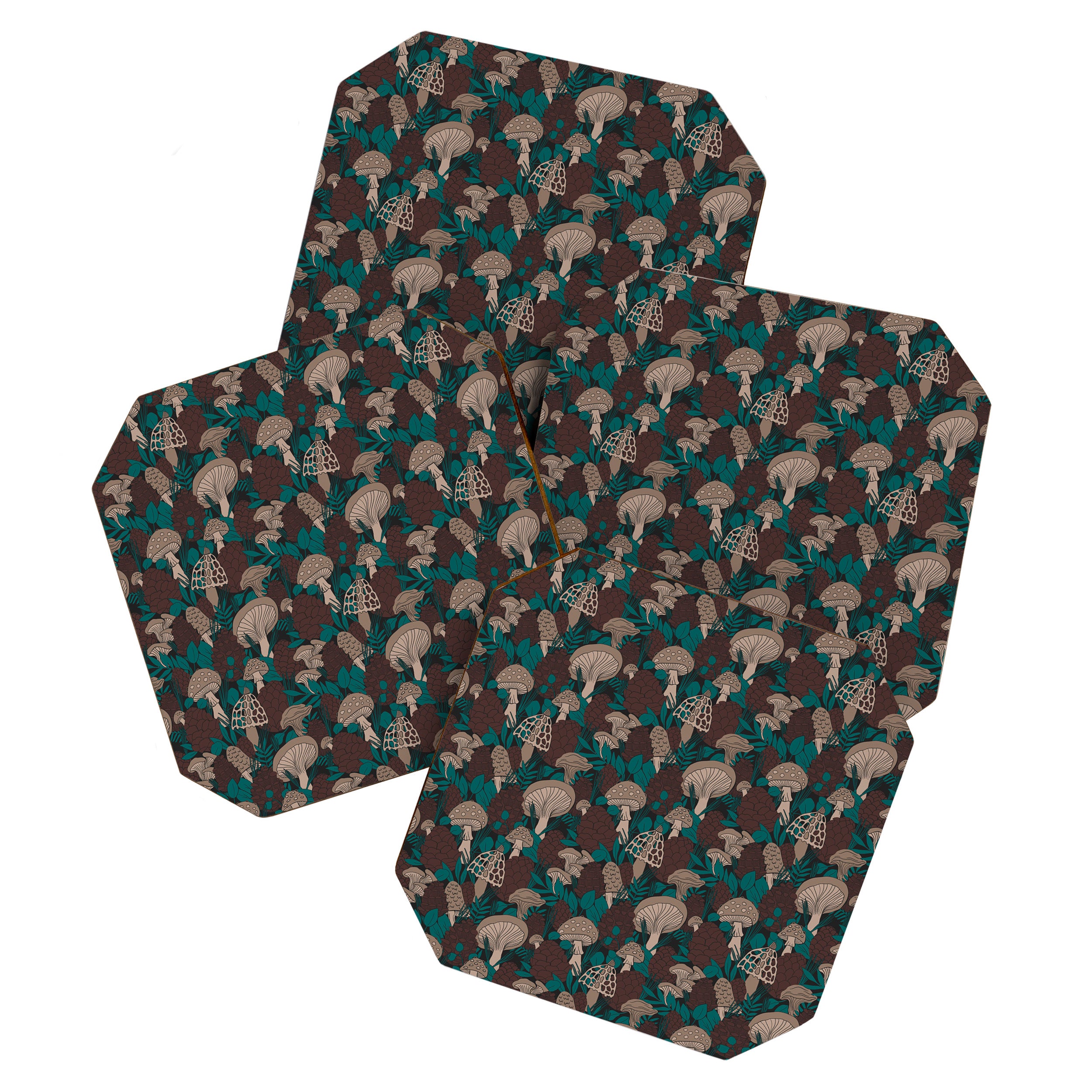 Moody Mushrooms and Pinecones Coaster Gallery Image 1