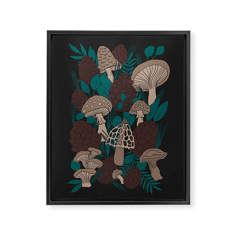Moody Mushrooms and Pinecones Framed Canvas Print Gallery Image 8