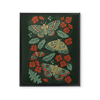 Moths in Emerald Twilight Framed Canvas Print Gallery Image 8