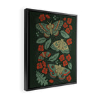 Moths in Emerald Twilight Framed Canvas Print Gallery Image 2