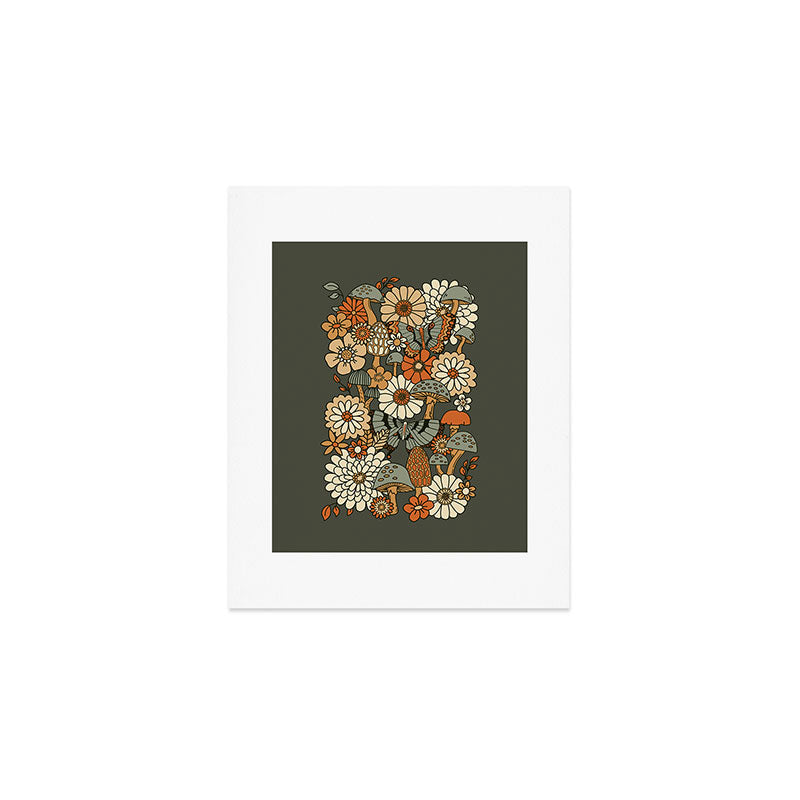 Mushroom Butterfly Garden Art Print Gallery Image 1