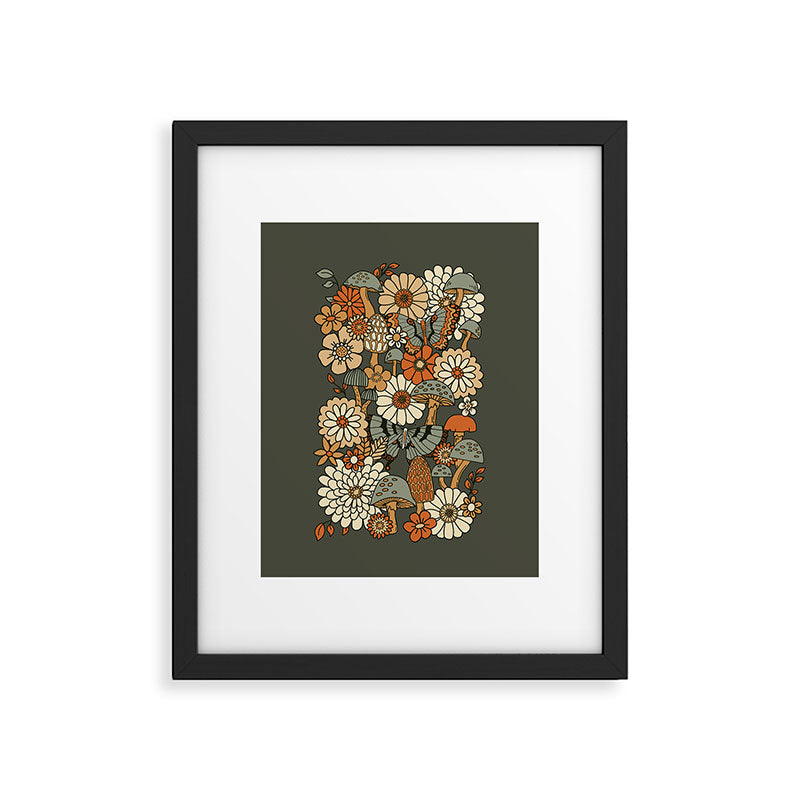 Mushroom Butterfly Garden Framed Art Print Gallery Image 4