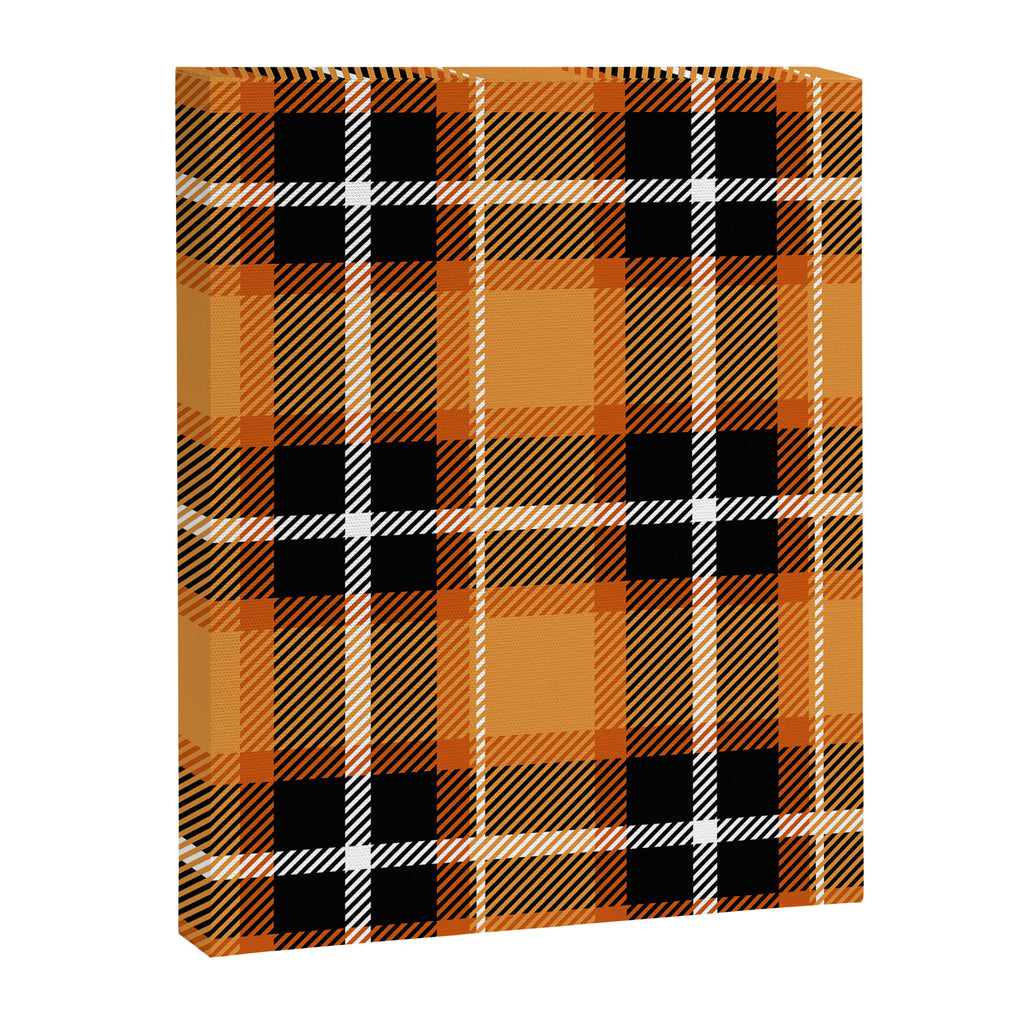 Orange + Black Plaid Canvas Print Gallery Image 6