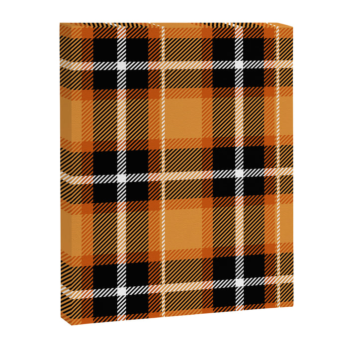 Orange + Black Plaid Canvas Print Gallery Image 1