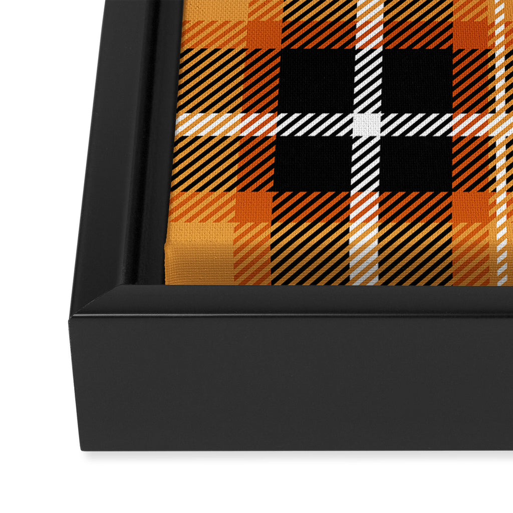 Orange + Black Plaid Framed Canvas Print Gallery Image 3
