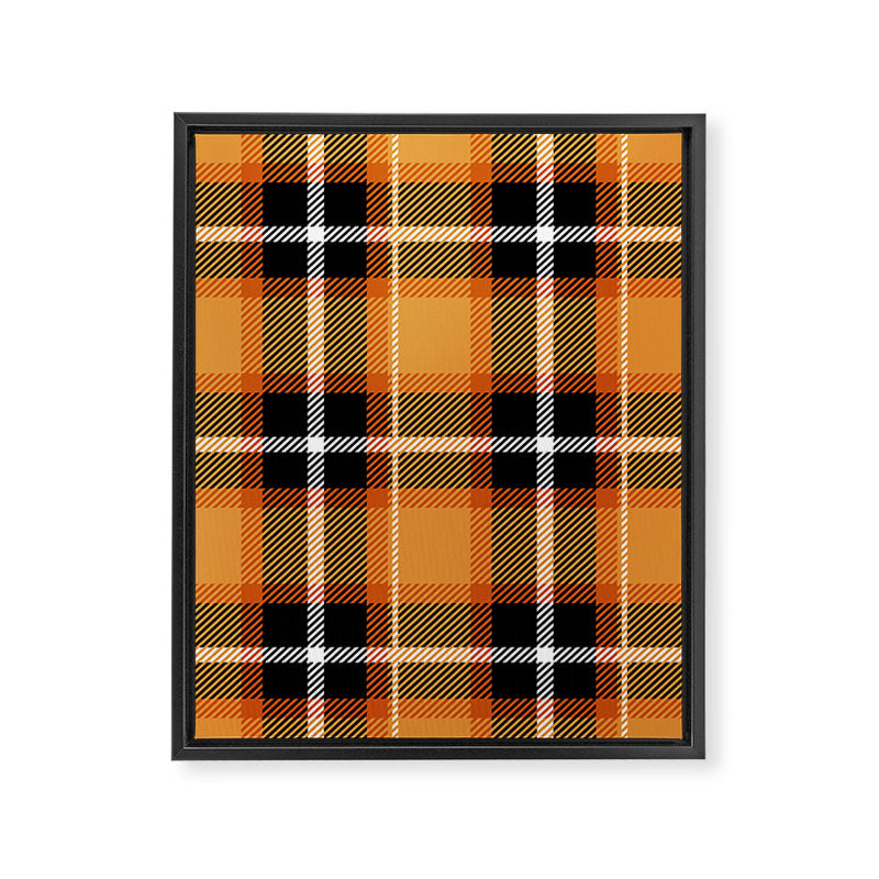 Orange + Black Plaid Framed Canvas Print Gallery Image 6