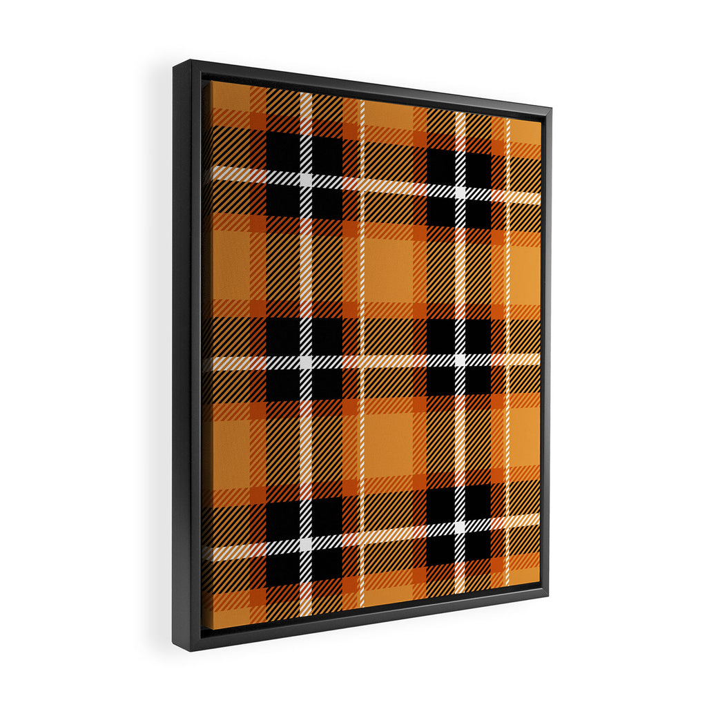 Orange + Black Plaid Framed Canvas Print Gallery Image 2