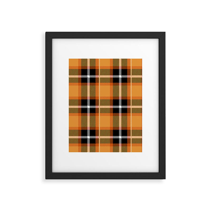 Orange + Black Plaid Framed Art Print Gallery Image 5
