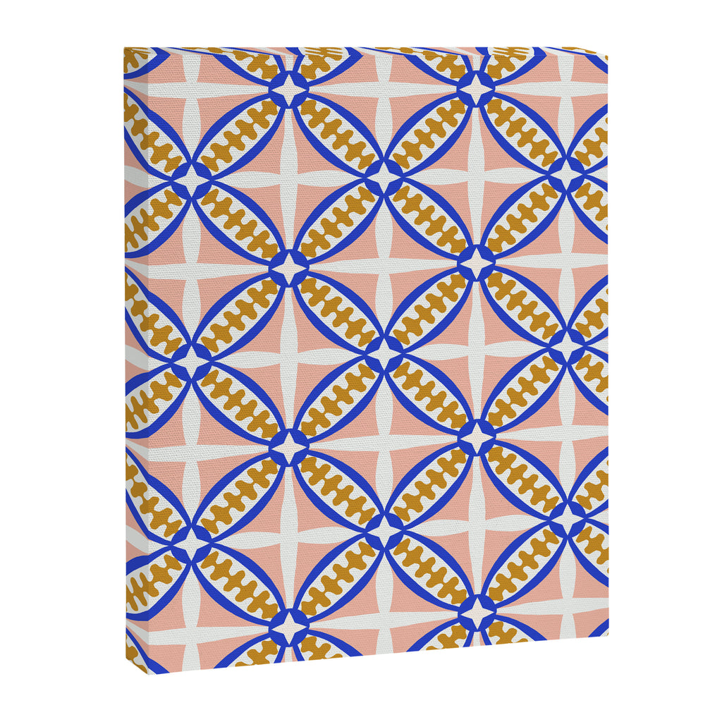Palm Springs Orchid Tile - Pink and Cobalt Canvas Print Gallery Image 8
