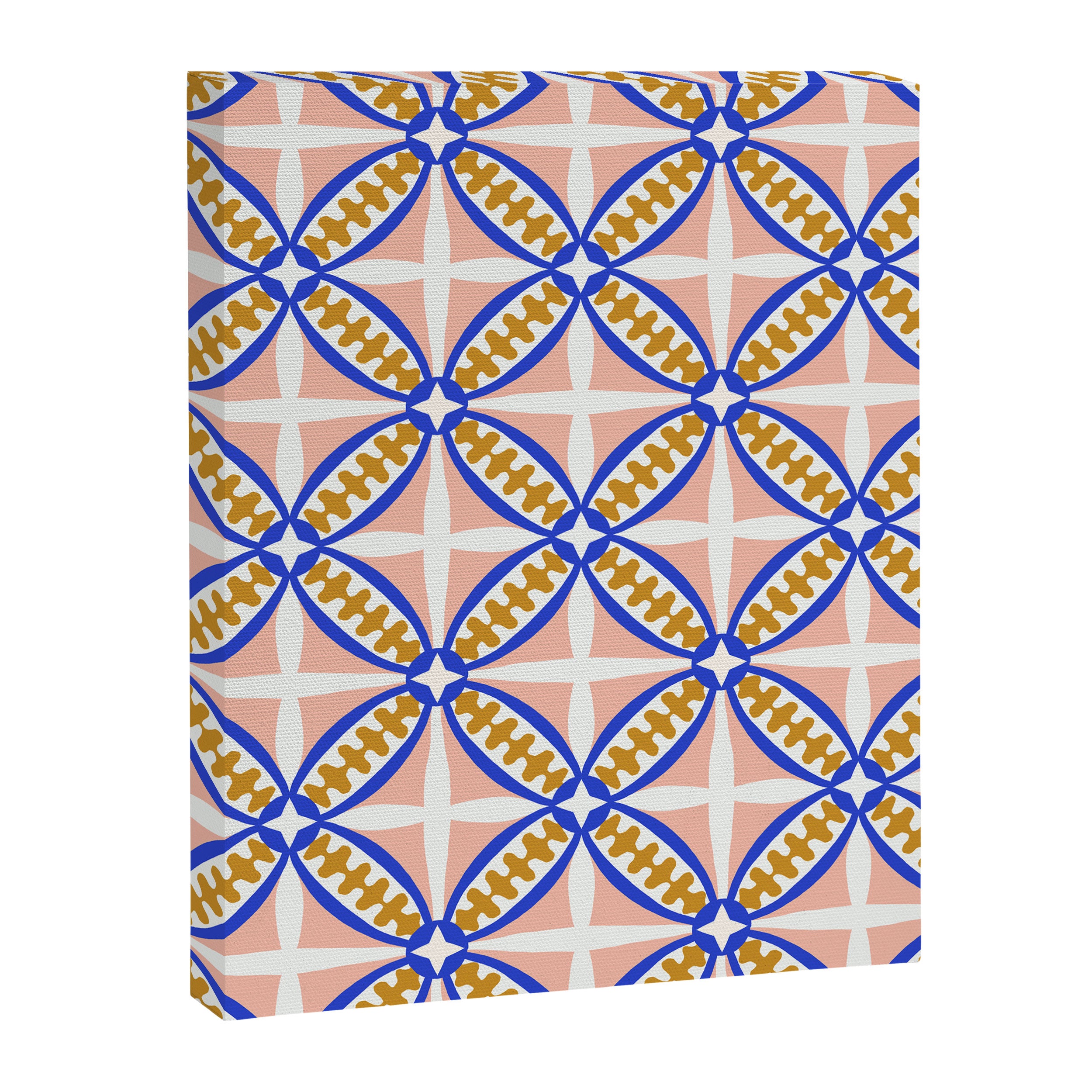 Palm Springs Orchid Tile - Pink and Cobalt Canvas Print Gallery Image 8