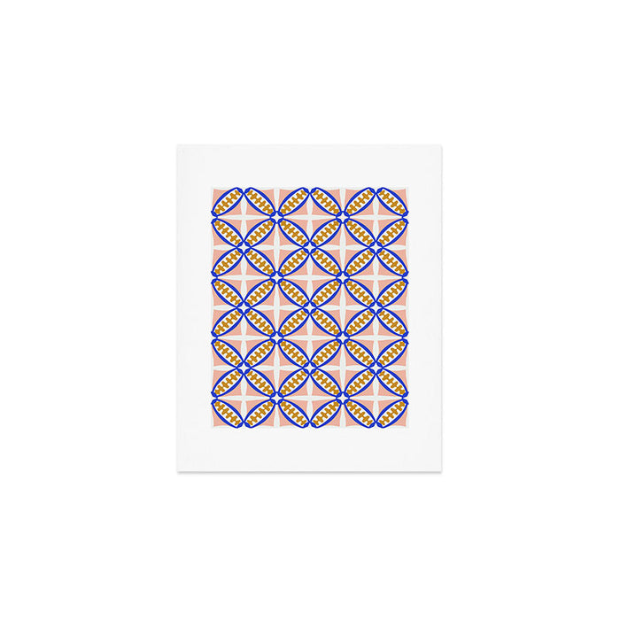 Palm Springs Orchid Tile - Pink and Cobalt Art Print Gallery Image 1