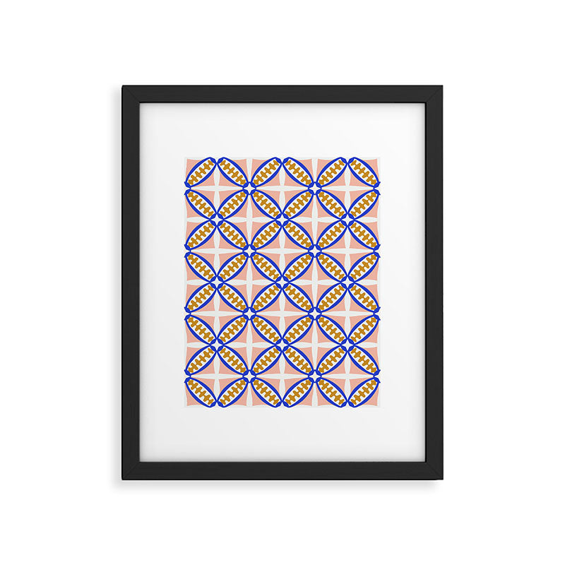 Palm Springs Orchid Tile - Pink and Cobalt Framed Art Print Gallery Image 6