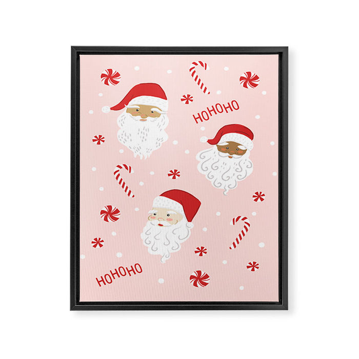 Peppermint Santas Framed Canvas Print Gallery Image 1