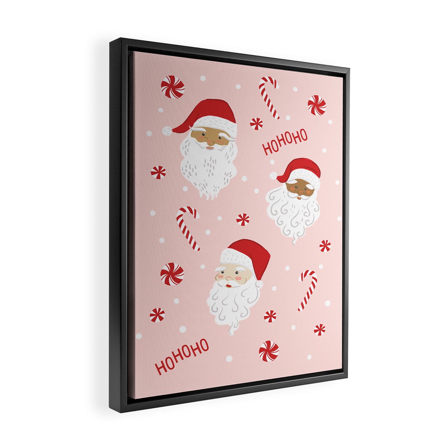 Peppermint Santas Framed Canvas Print Gallery Image 2