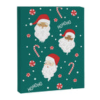 Peppermint Santas on Vivid Teal Canvas Print Gallery Image 8