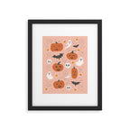 Pumpkin Party on Blush Pink Framed Art Print Gallery Image 4