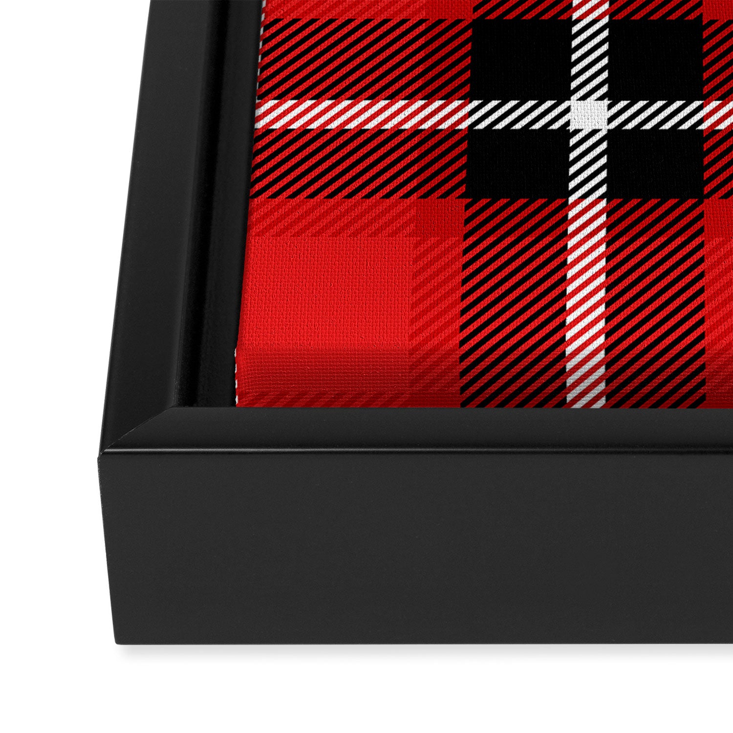 Red + Black Plaid Framed Canvas Print Gallery Image 3