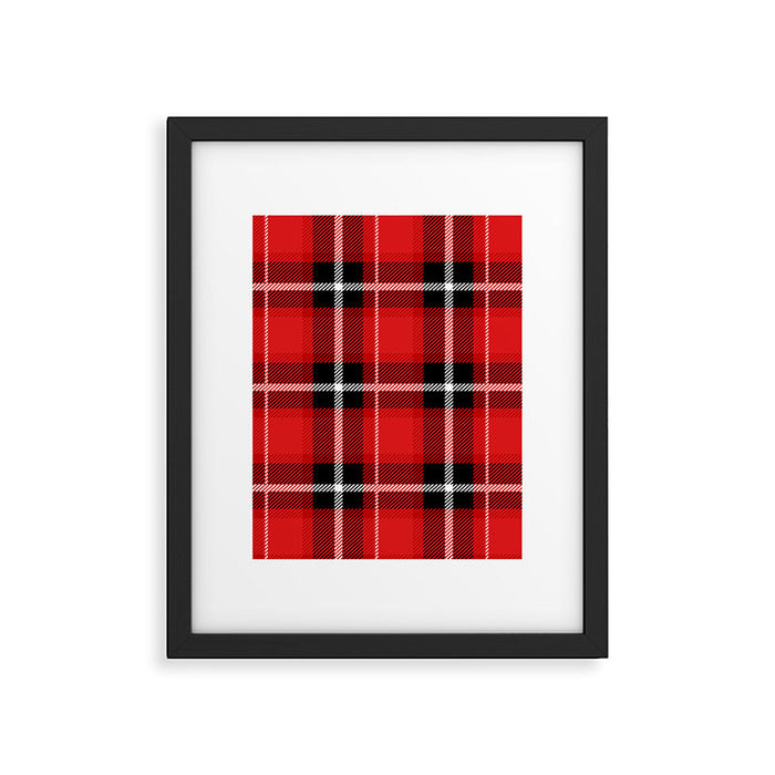 Red + Black Plaid Framed Art Print Gallery Image 1