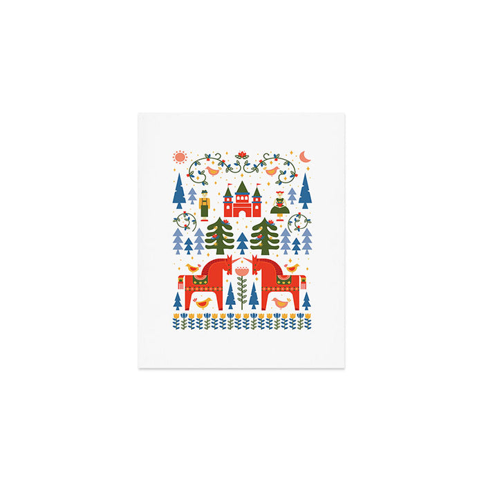 Scandinavian Fairytale - Green + Red Art Print Gallery Image 1