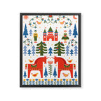 Scandinavian Fairytale - Green + Red Framed Canvas Print Gallery Image 6