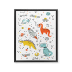 Sketchy Space Dinosaurs Framed Canvas Print Gallery Image 6