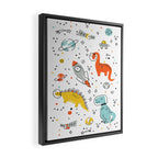 Sketchy Space Dinosaurs Framed Canvas Print Gallery Image 2