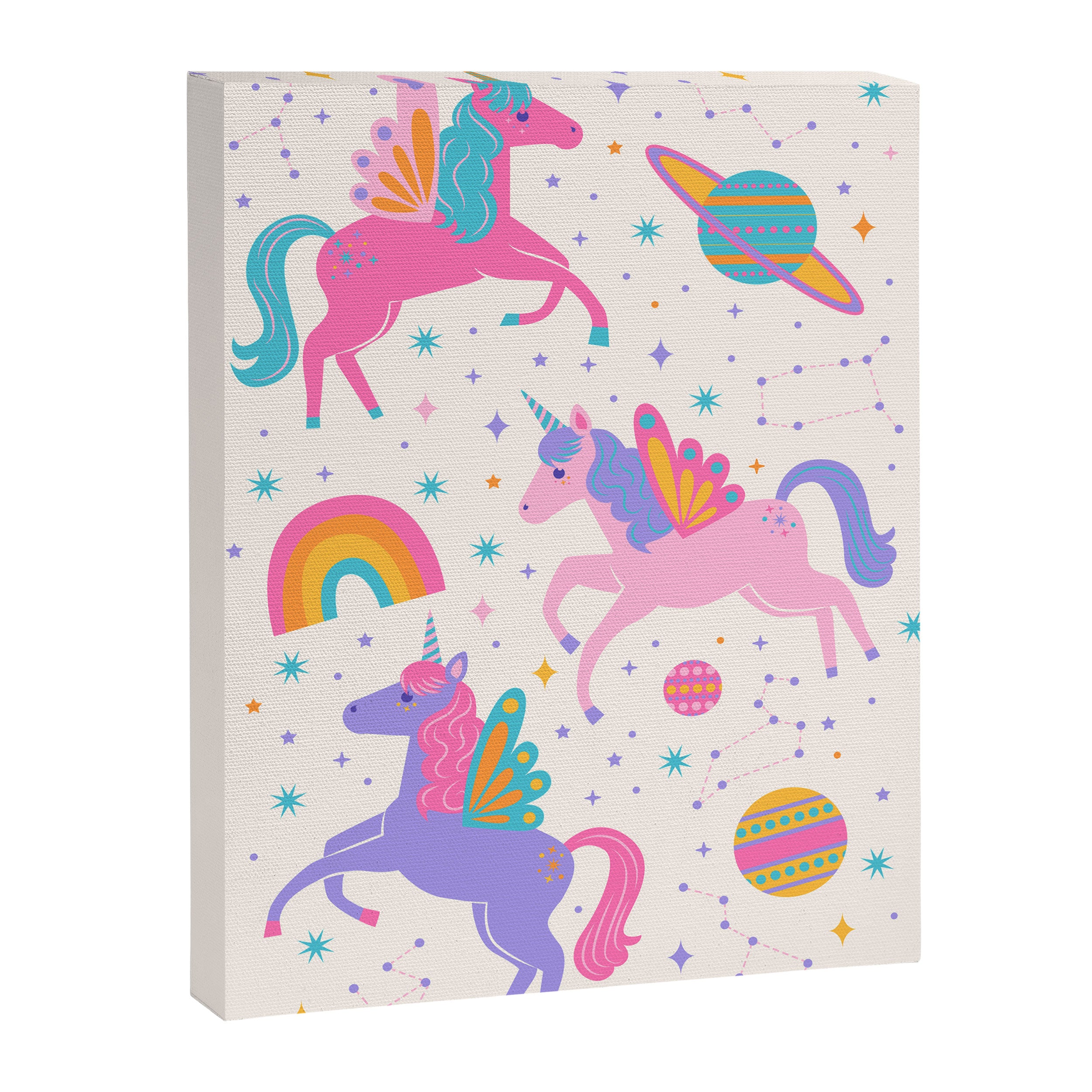 Space Unicorn - Neon Rainbow Canvas Print Gallery Image 8