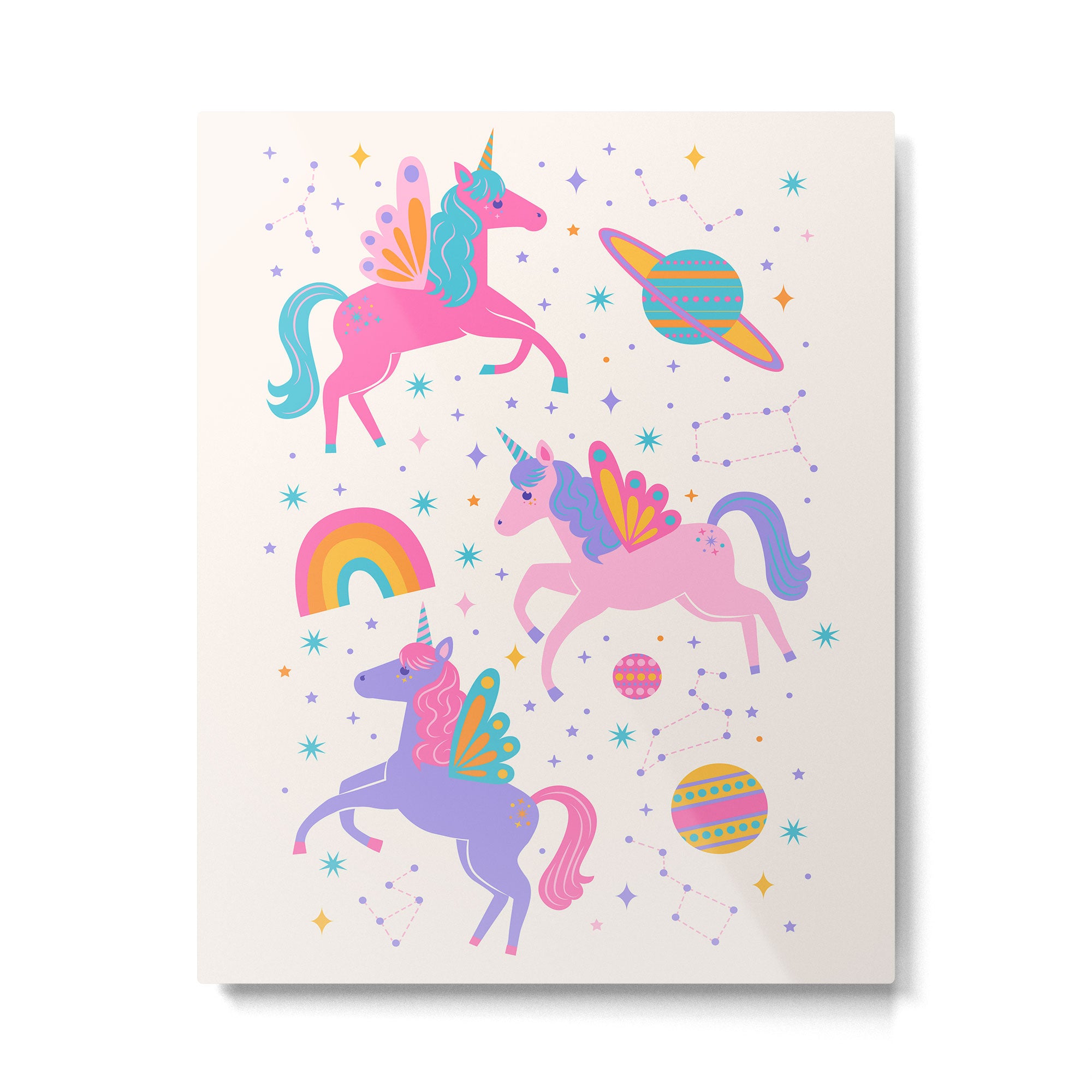 Space Unicorn - Neon Rainbow Metal Print Gallery Image 6