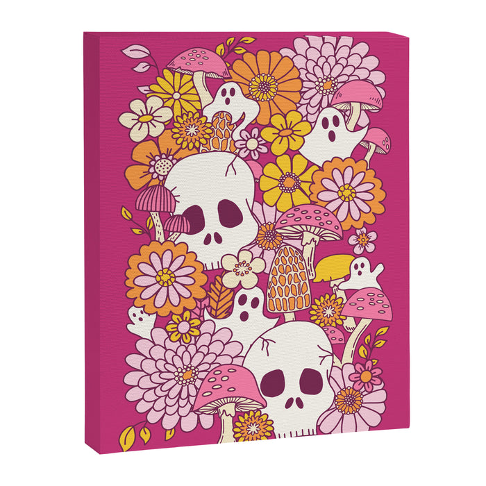 Spooky Mushroom Garden - Fuchsia Canvas Print Gallery Image 1