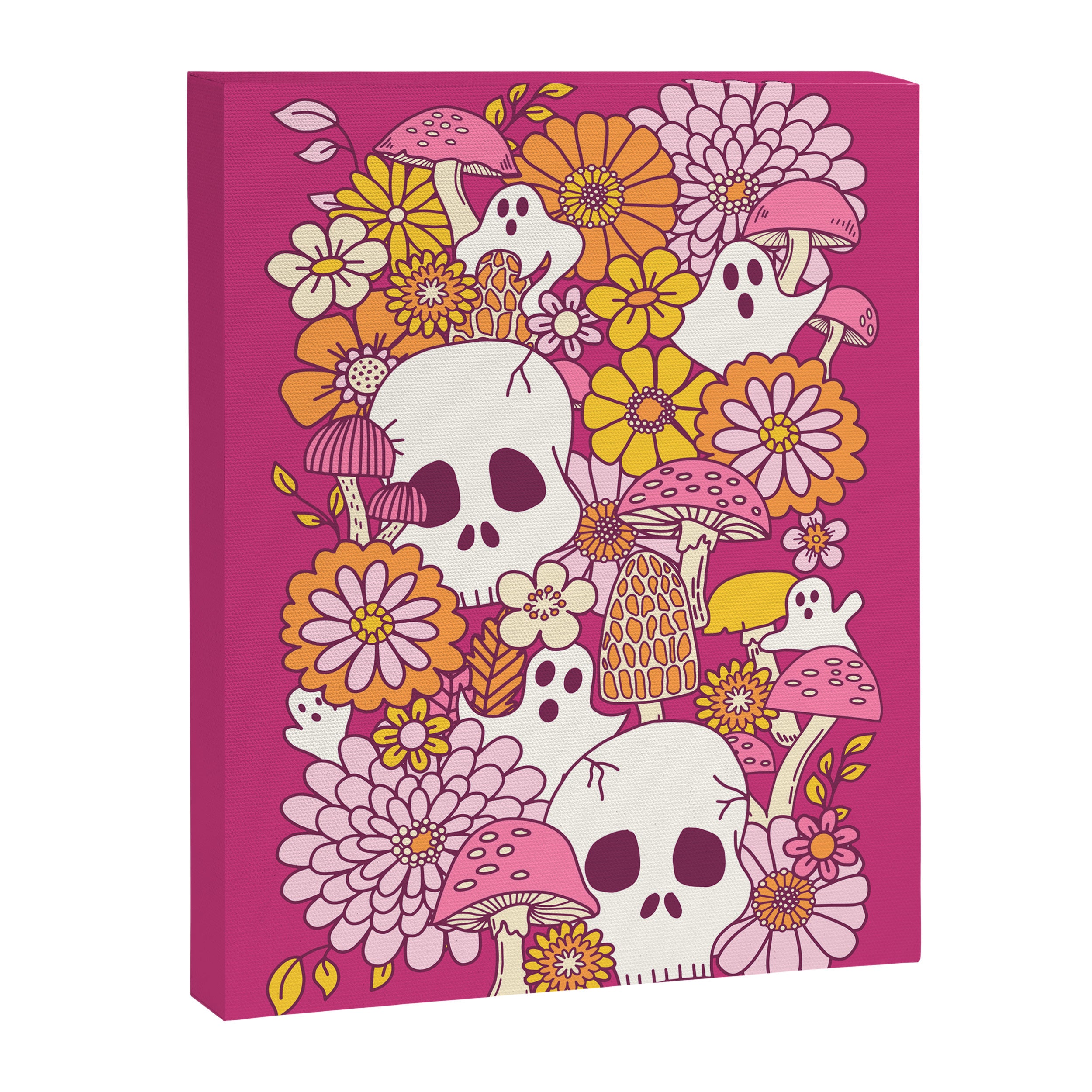 Spooky Mushroom Garden - Fuchsia Canvas Print Gallery Image 8