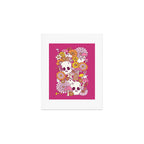 Spooky Mushroom Garden - Fuchsia Art Print Gallery Image 1