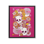 Spooky Mushroom Garden - Fuchsia Framed Canvas Print Gallery Image 8